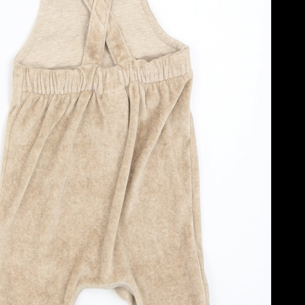 NEXT Boys Beige   Dungaree One-Piece Size 3-6 Months