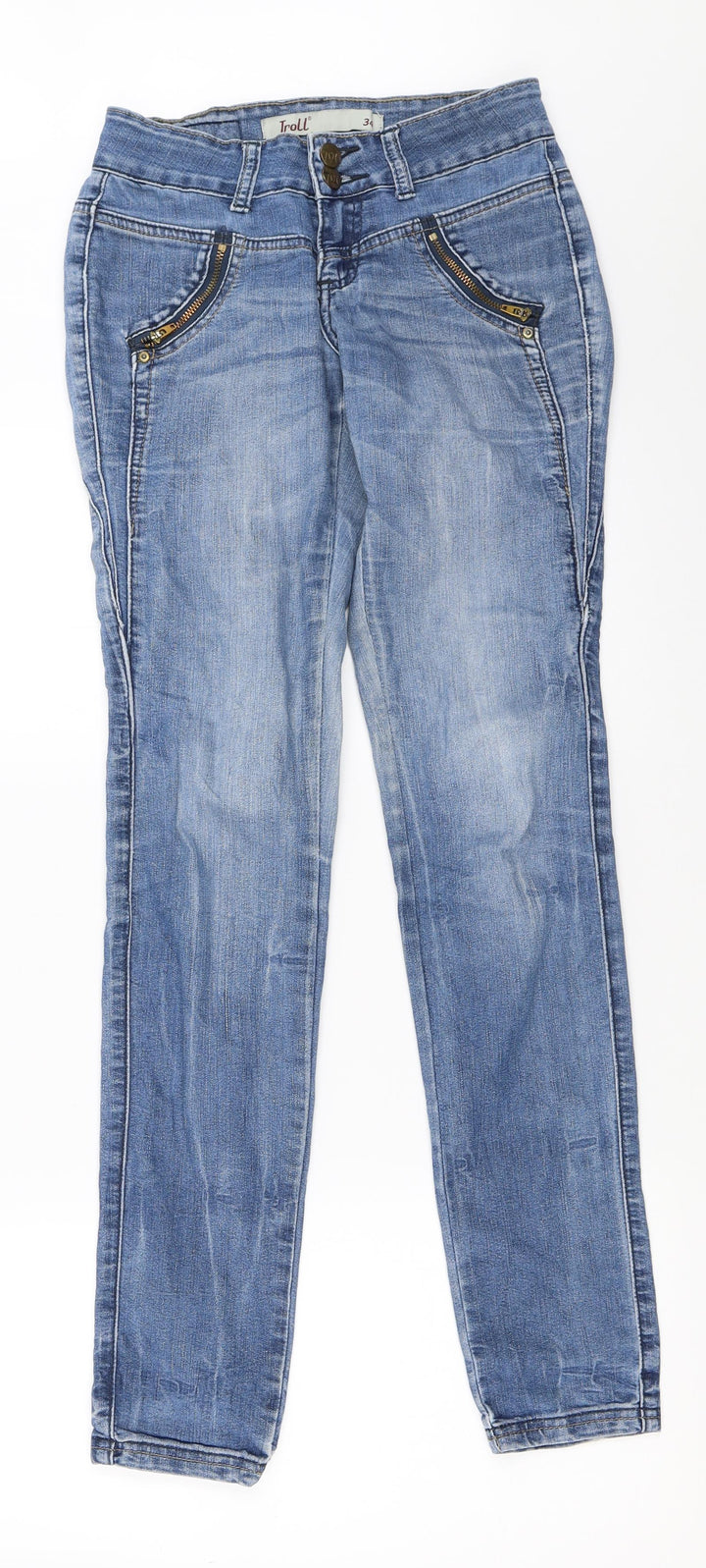 Troll Womens Blue  Denim Straight Jeans Size 34 L31.5 in