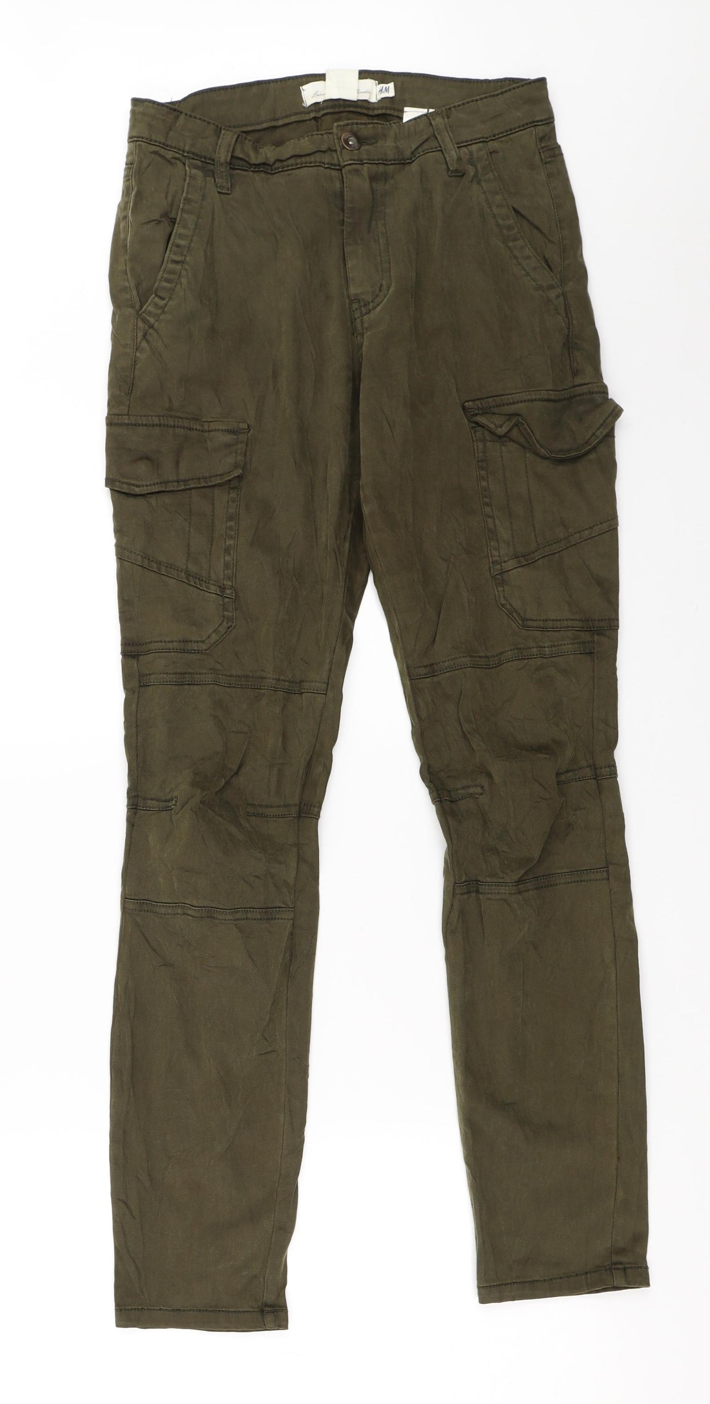 H&M Womens Green   Cargo Trousers Size 36 L28.5 in