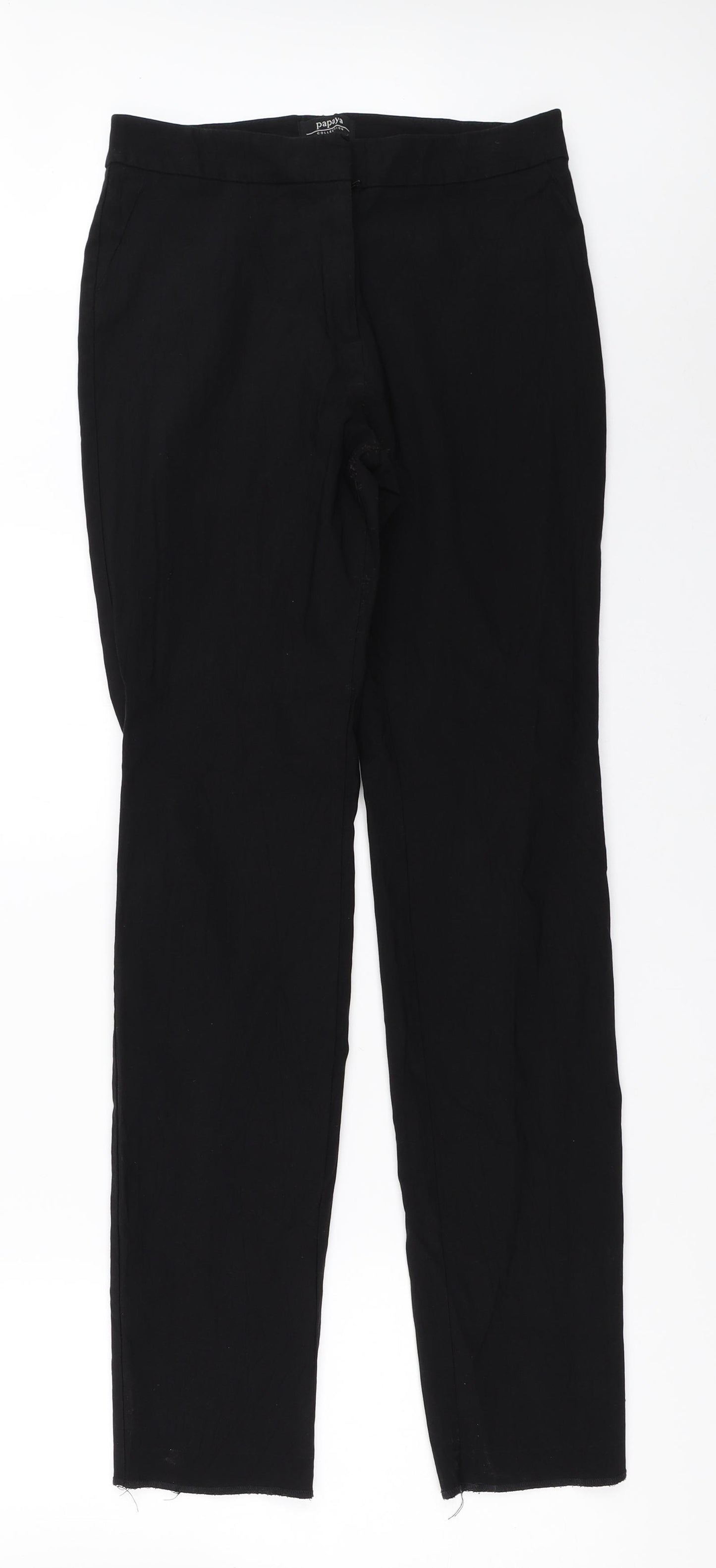 Papaya Womens Black   Trousers  Size 12 L31 in