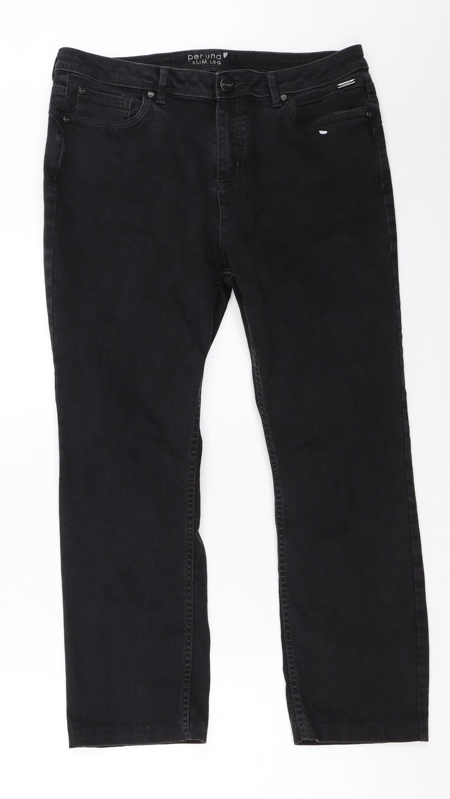 Per Una Womens Black   Cropped Jeans Size 14 L24 in