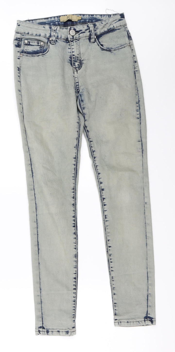 MYCHRISTY Womens Grey Denim Skinny Jeans Size 40 L30 in