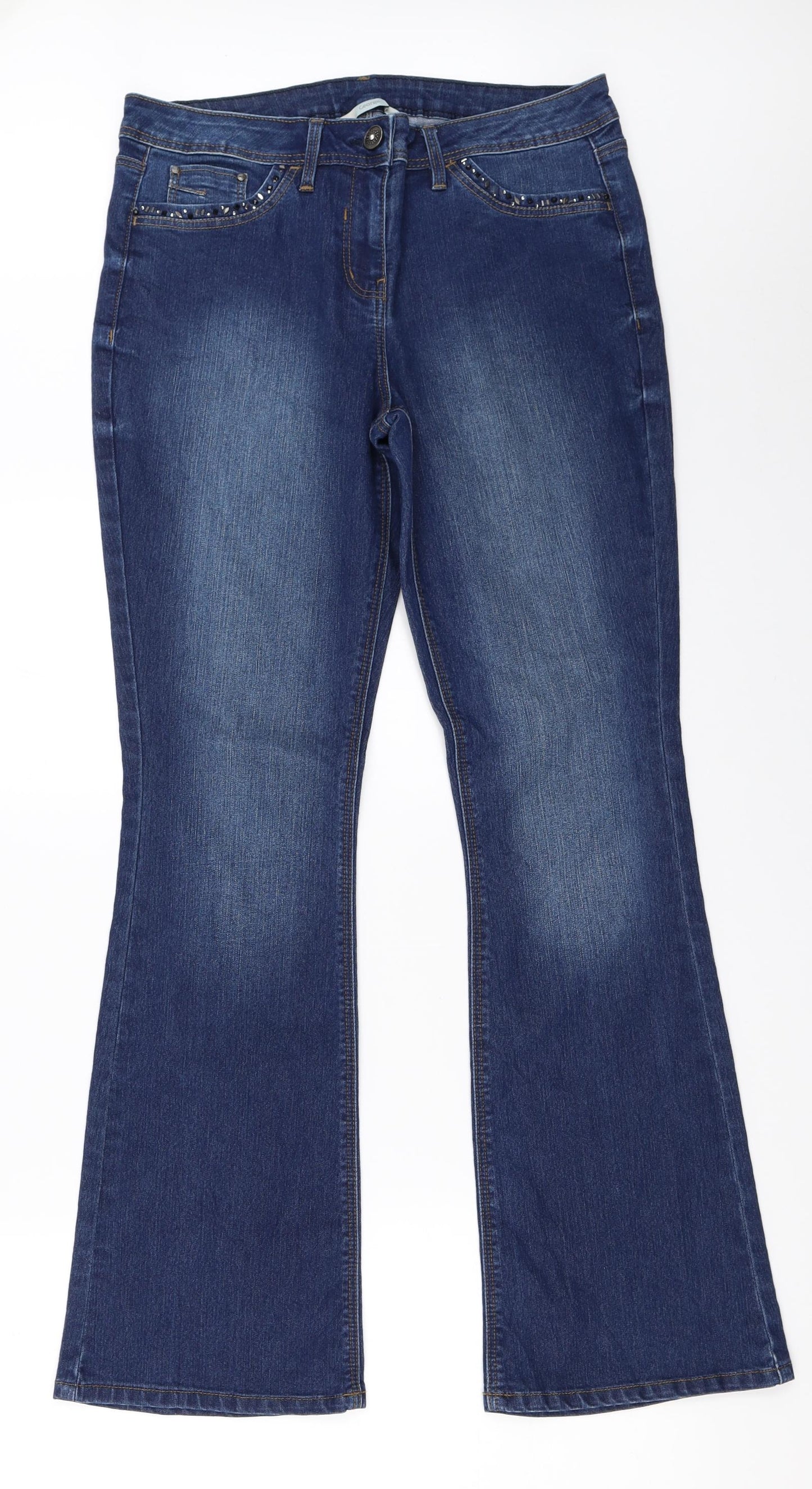 George Womens Blue  Denim Bootcut Jeans Size 12 L30.5 in