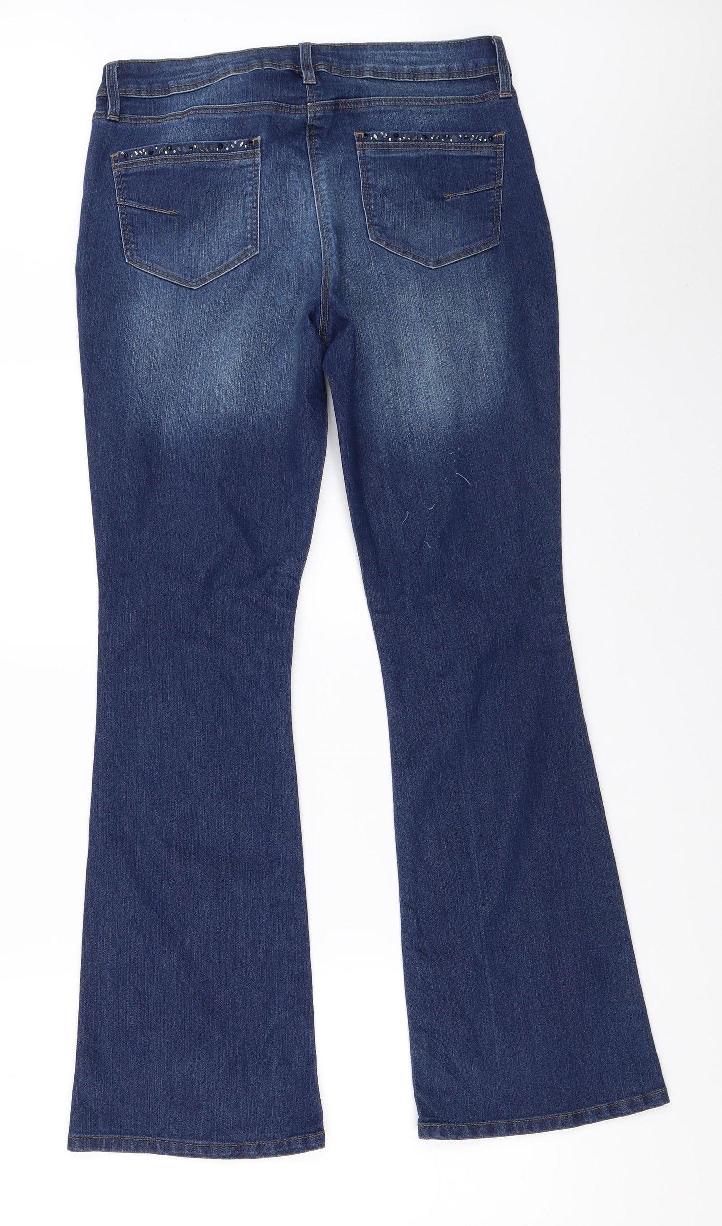 George Womens Blue  Denim Bootcut Jeans Size 12 L30.5 in