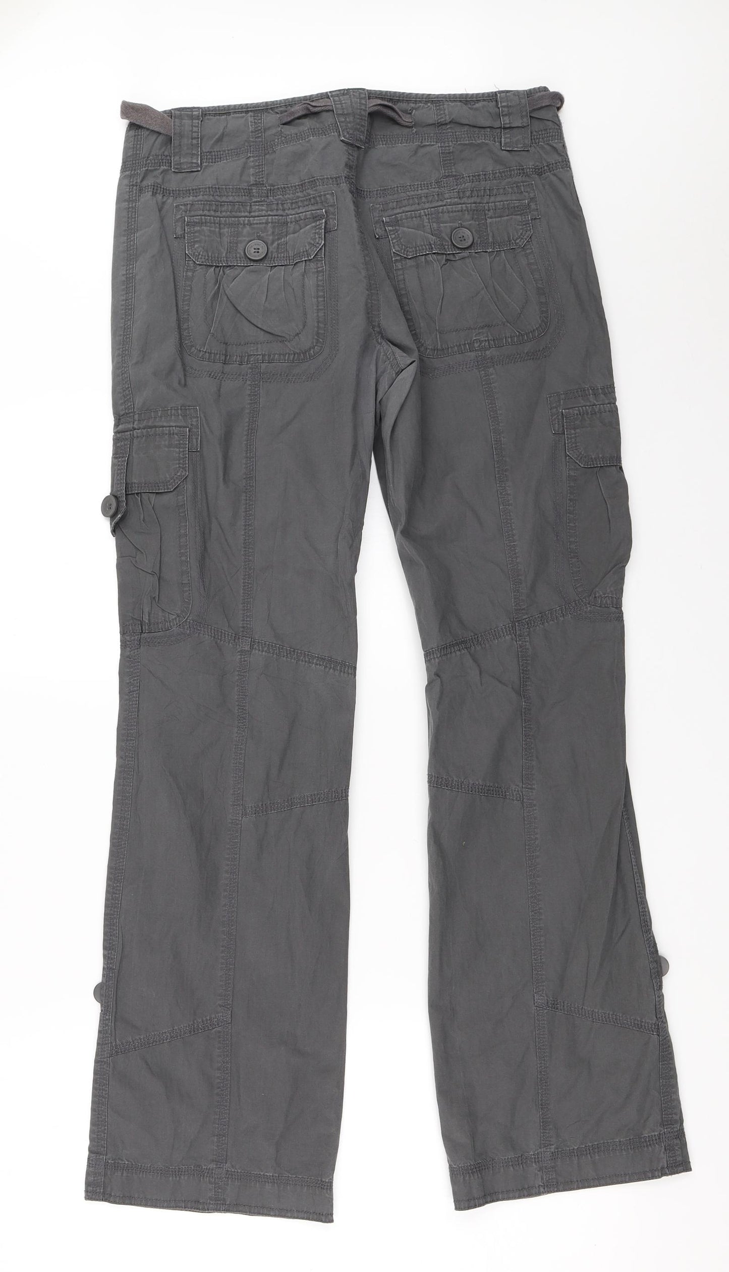 New Look Womens Grey   Cargo Trousers Size 10 L31 in
