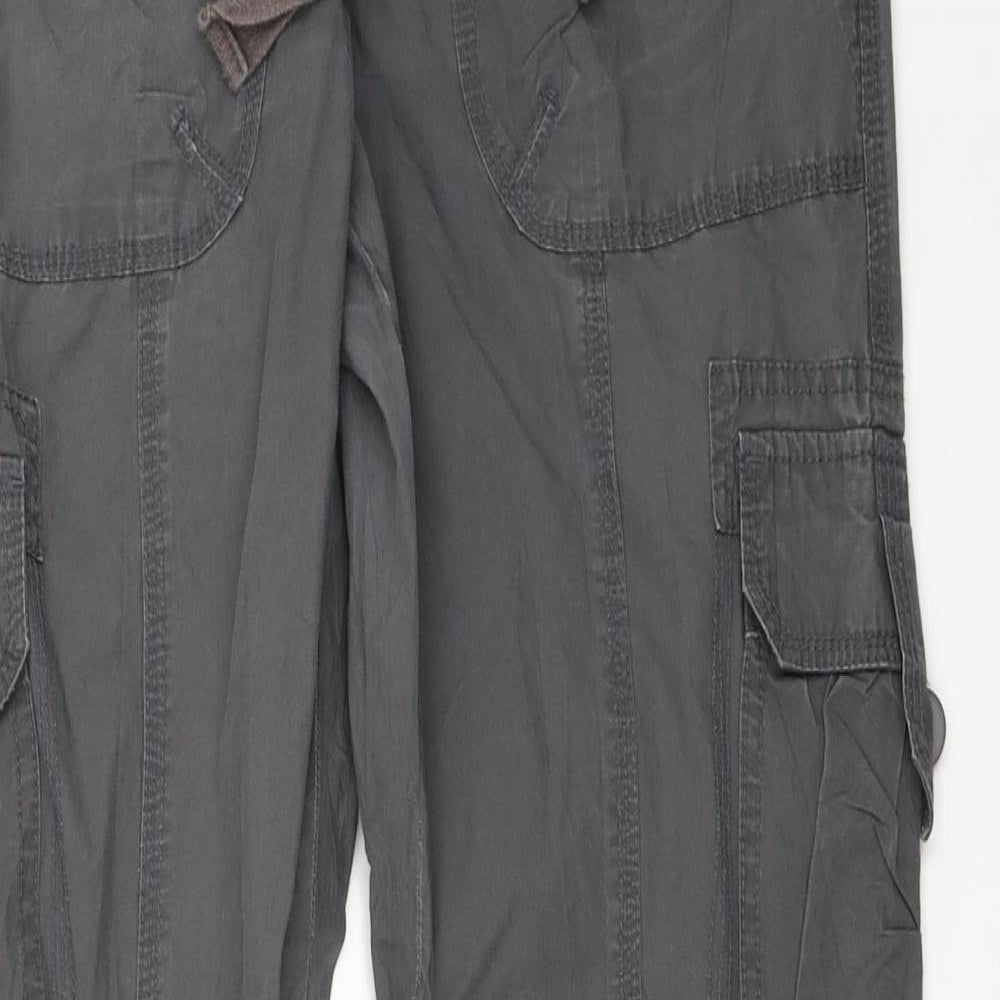 New Look Womens Grey   Cargo Trousers Size 10 L31 in