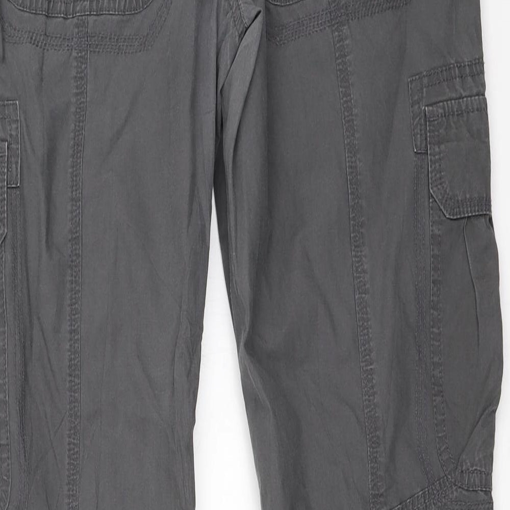 New Look Womens Grey   Cargo Trousers Size 10 L31 in