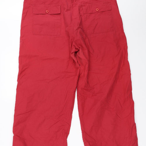 HEMA Womens Red   Cropped Trousers Size 44 L23 in
