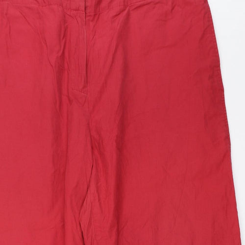 HEMA Womens Red   Cropped Trousers Size 44 L23 in