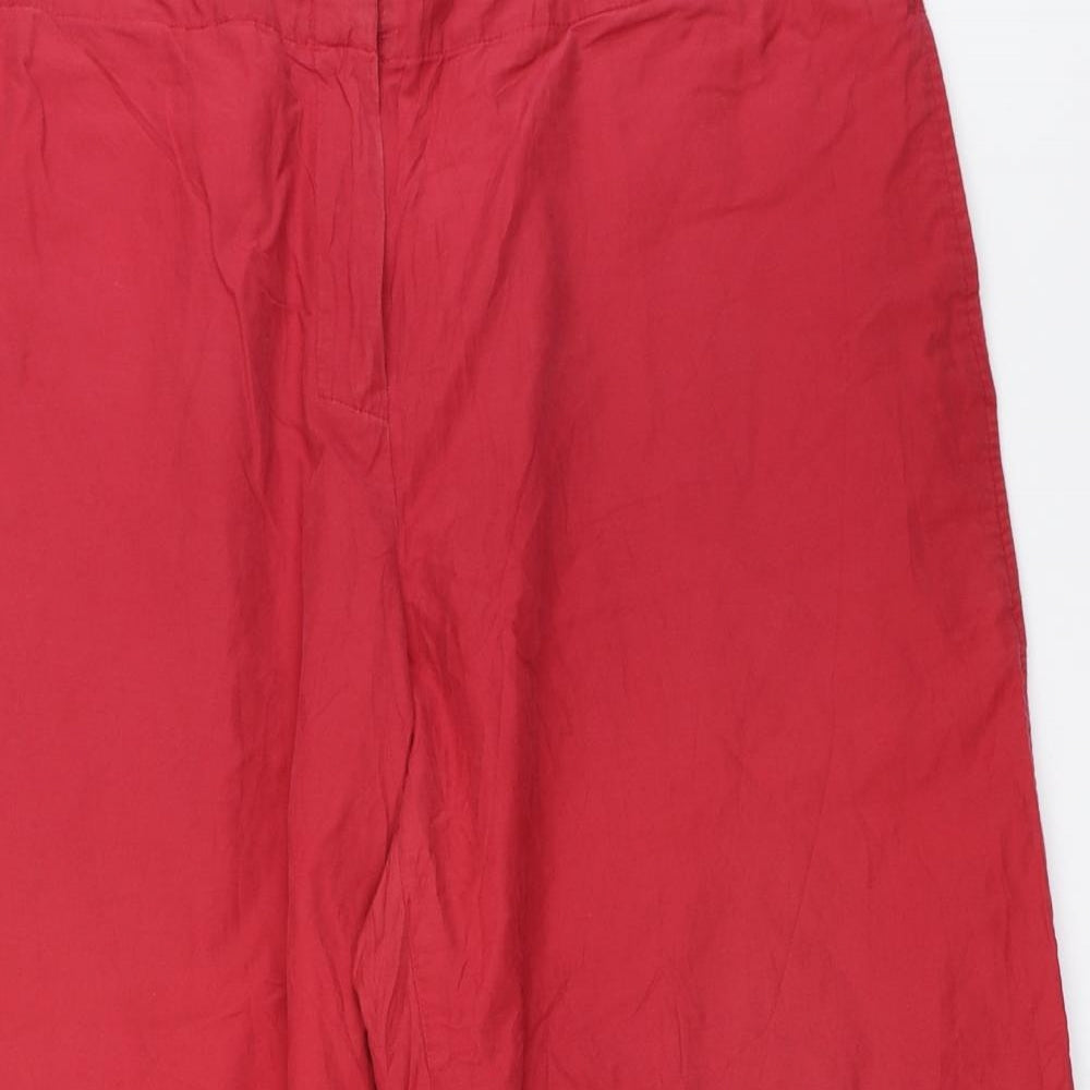 HEMA Womens Red   Cropped Trousers Size 44 L23 in