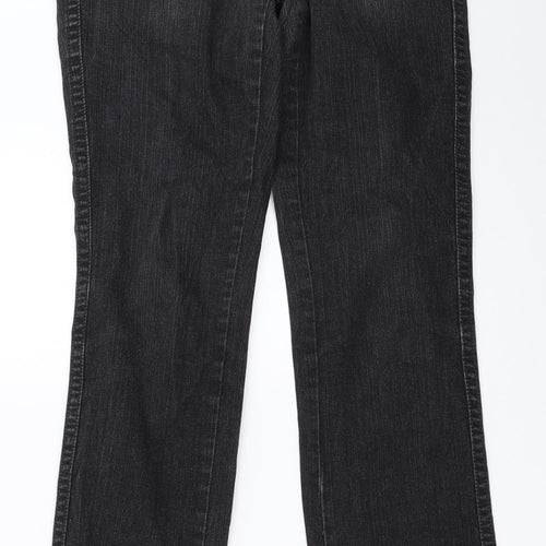 Flash Womens Black  Denim Straight Jeans Size 36 L31 in