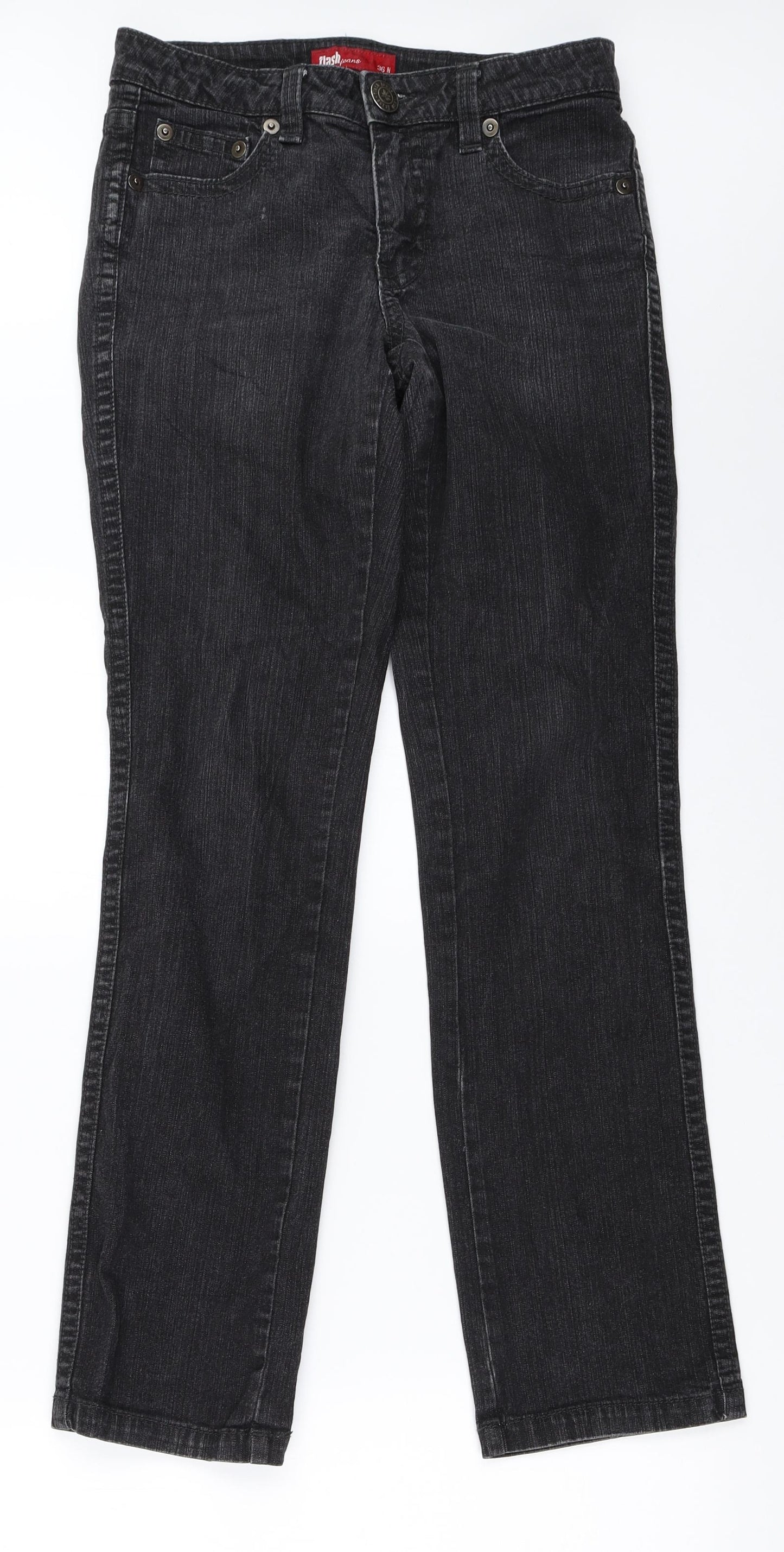 Flash Womens Black  Denim Straight Jeans Size 36 L31 in
