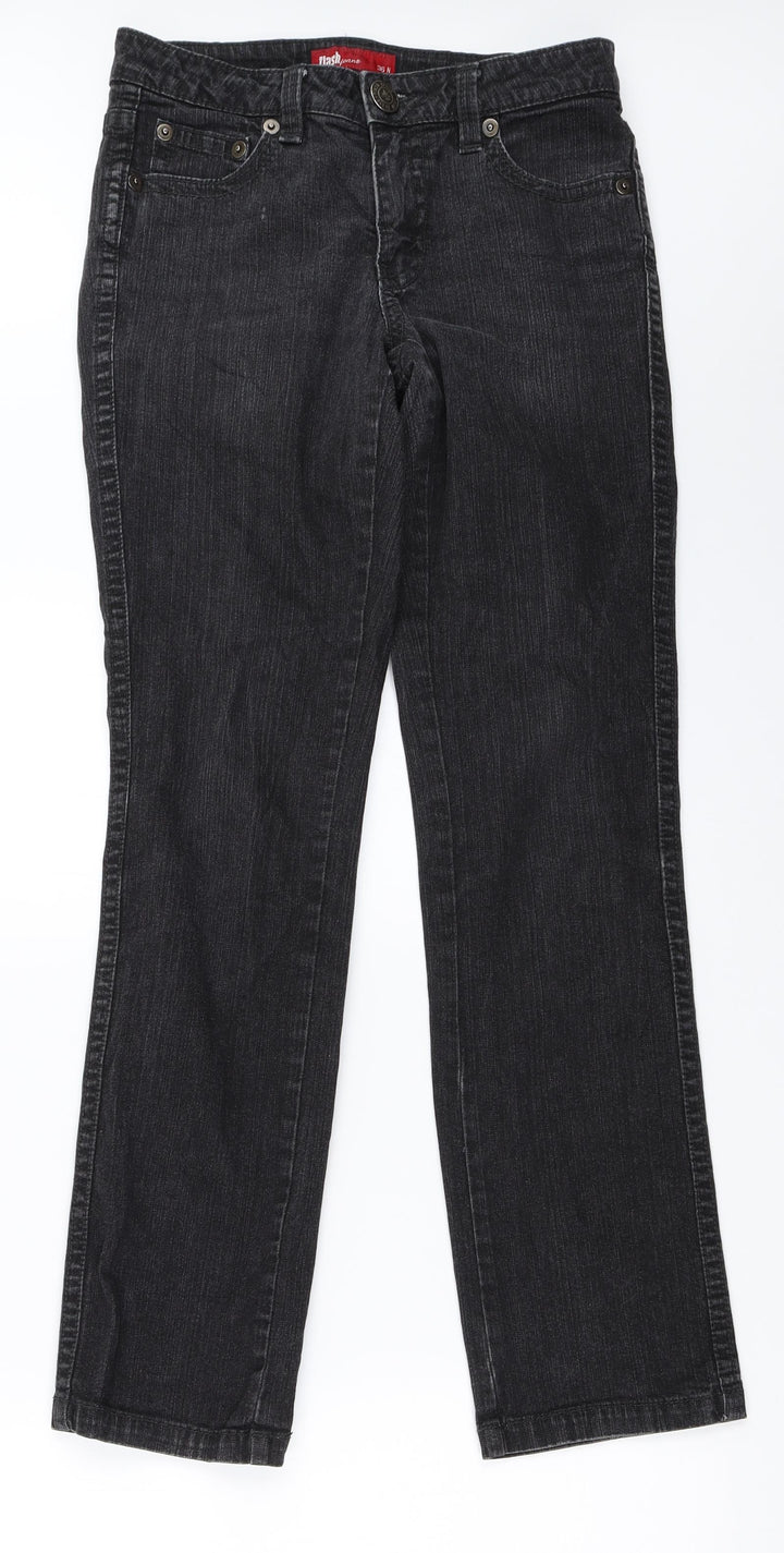 Flash Womens Black  Denim Straight Jeans Size 36 L31 in