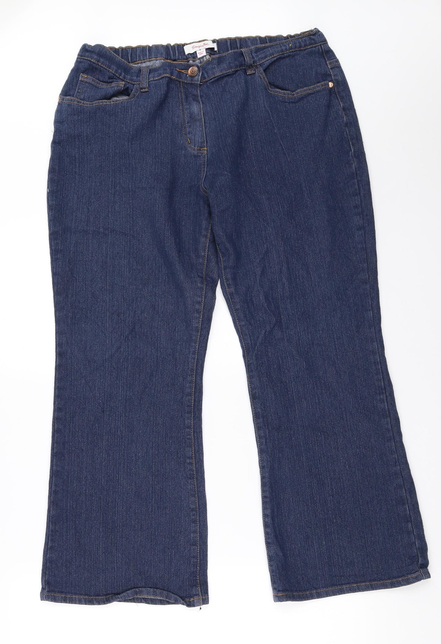 Simply Be Womens Blue  Denim Bootcut Jeans Size 16 L26 in