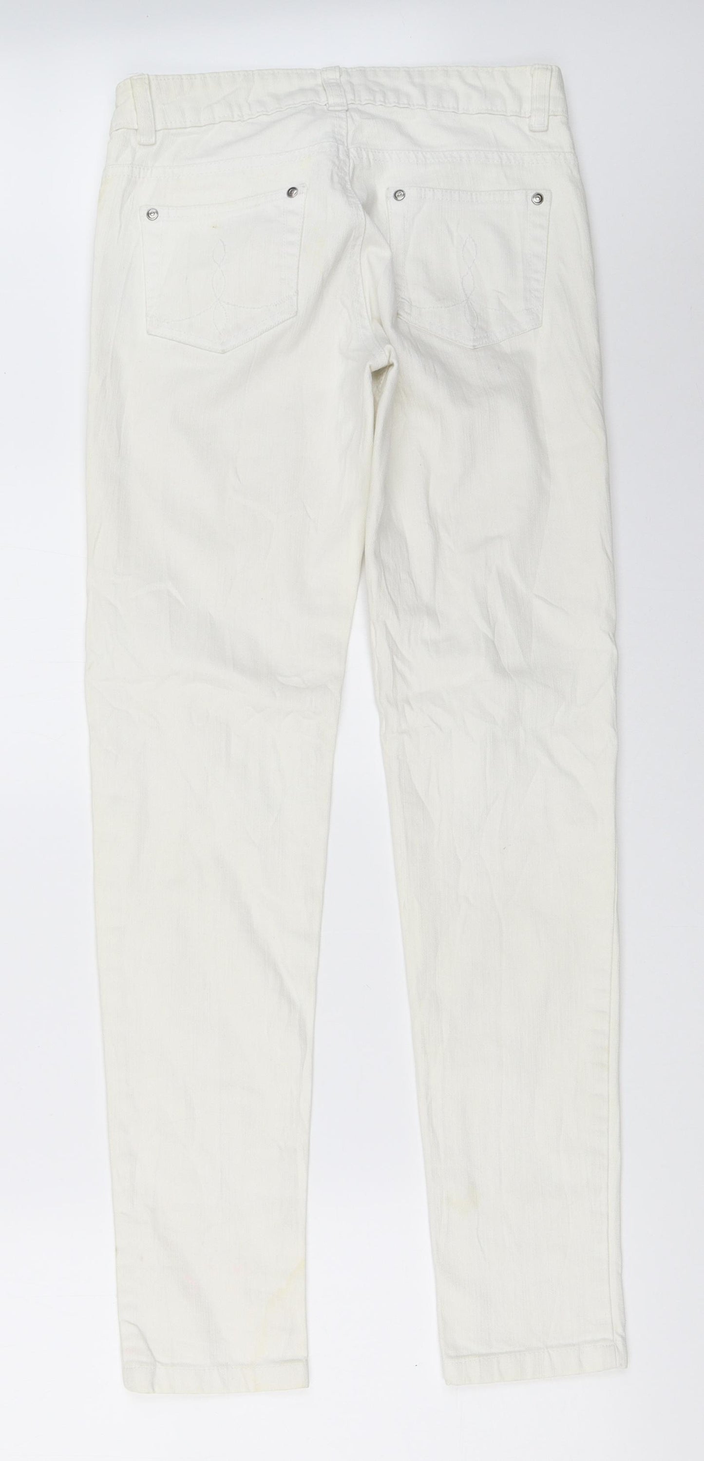 Primark Womens White   Straight Jeans Size 8 L30 in