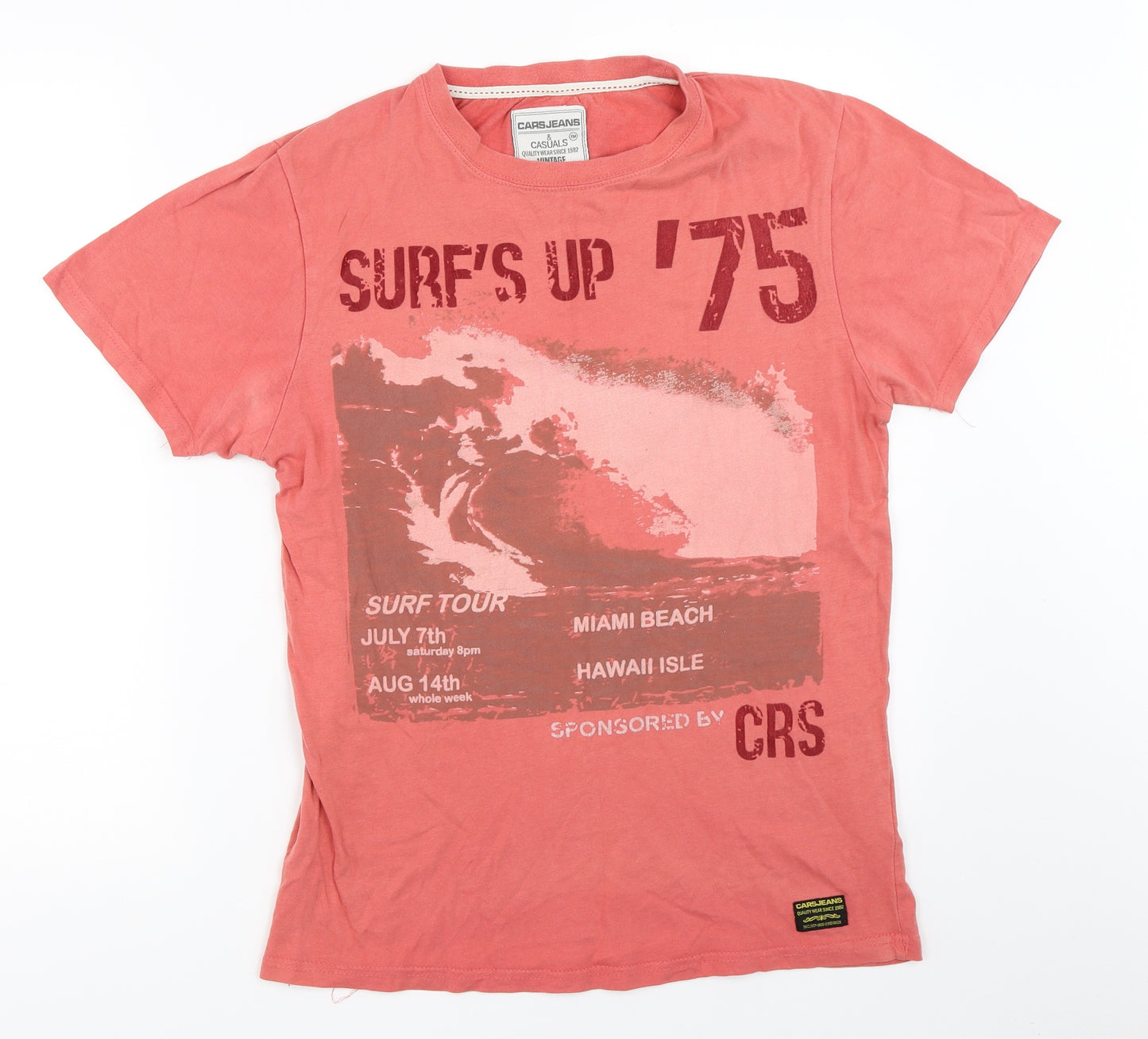 Cars Jeans Mens Pink    T-Shirt Size S