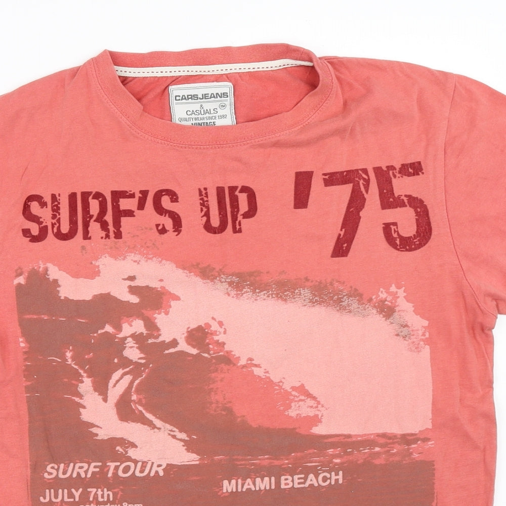 Cars Jeans Mens Pink    T-Shirt Size S