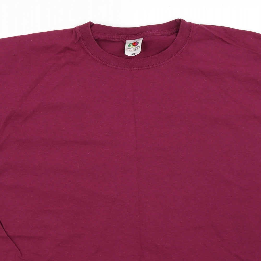 Fruit of the Loom Mens Purple    T-Shirt Size L