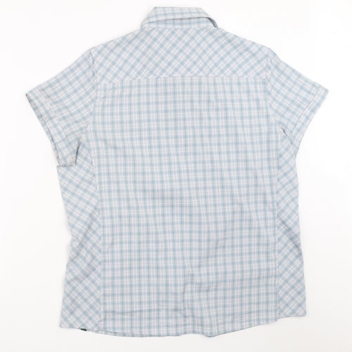 EASTERN MOUNTAIN SPORTS Mens Blue Check   Button-Up Size L