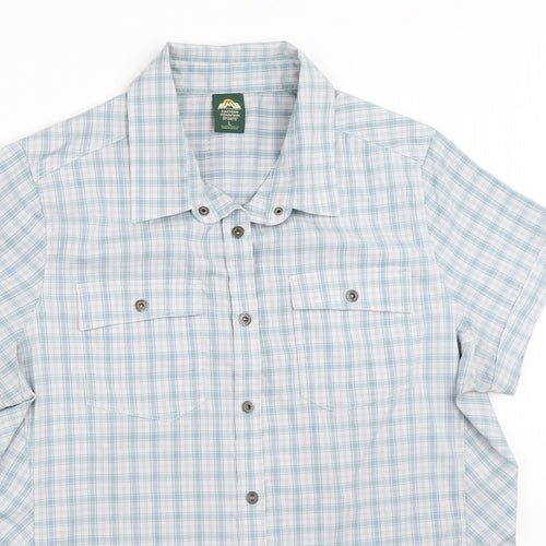 EASTERN MOUNTAIN SPORTS Mens Blue Check   Button-Up Size L