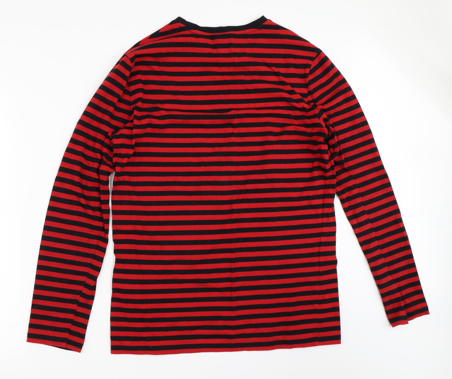 H&M Mens Red Striped   T-Shirt Size M