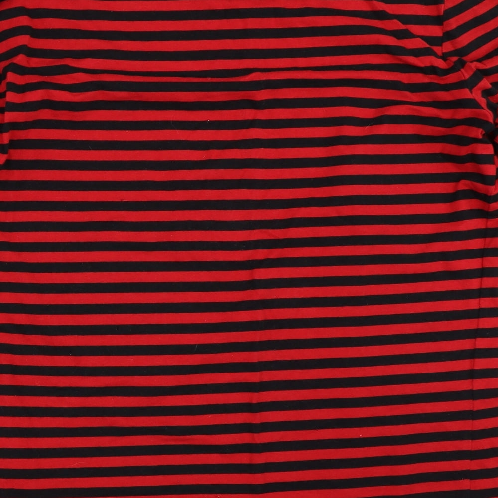 H&M Mens Red Striped   T-Shirt Size M