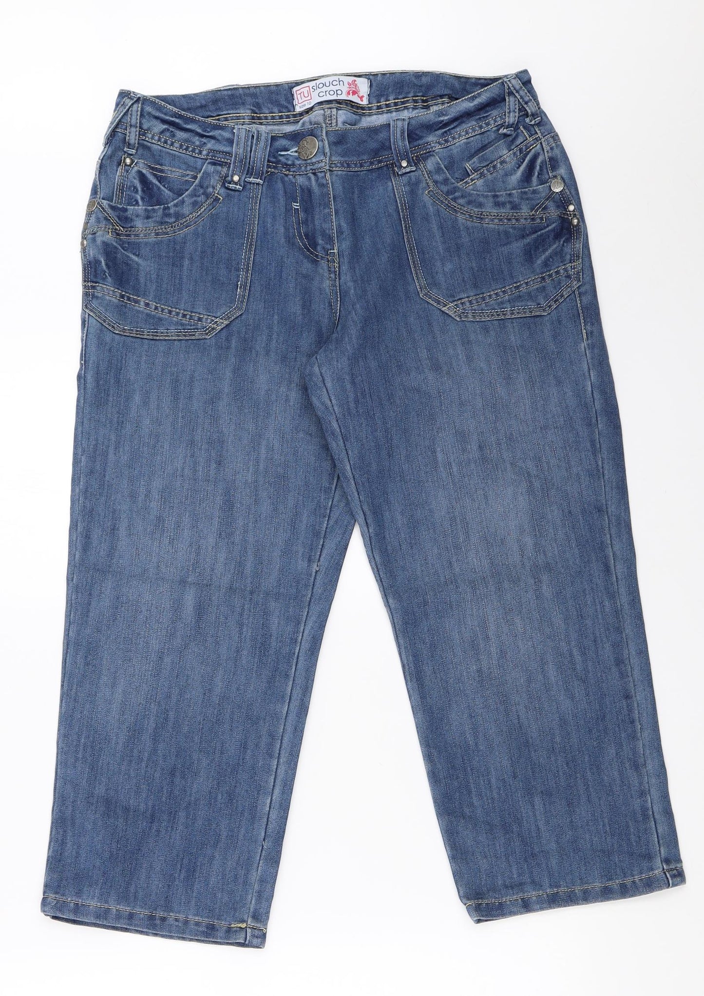TU Womens Blue  Denim Cropped Jeans Size 10 L22 in