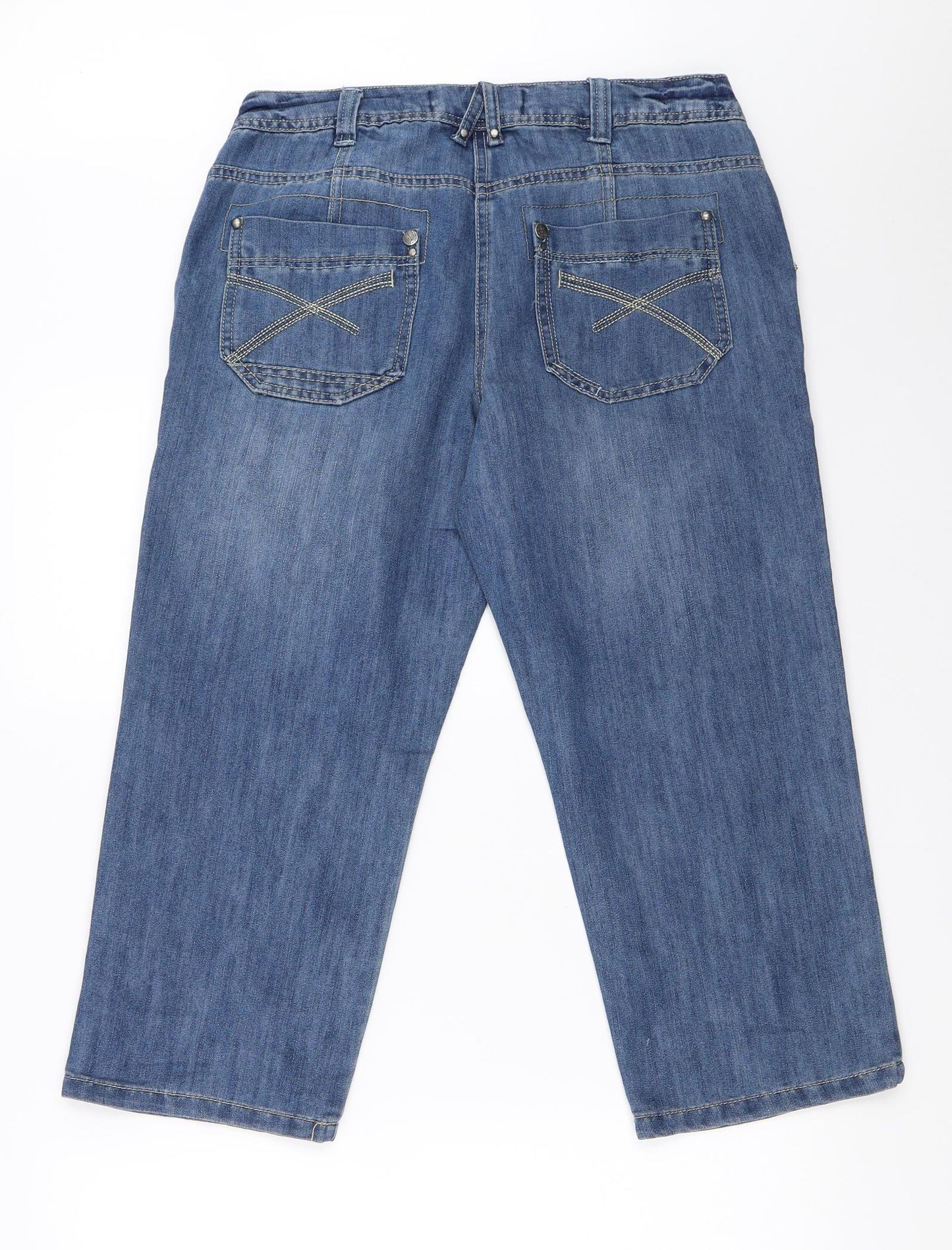 TU Womens Blue  Denim Cropped Jeans Size 10 L22 in