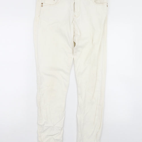 Denim & Co. Womens White  Denim Skinny Jeans Size 14 L30 in