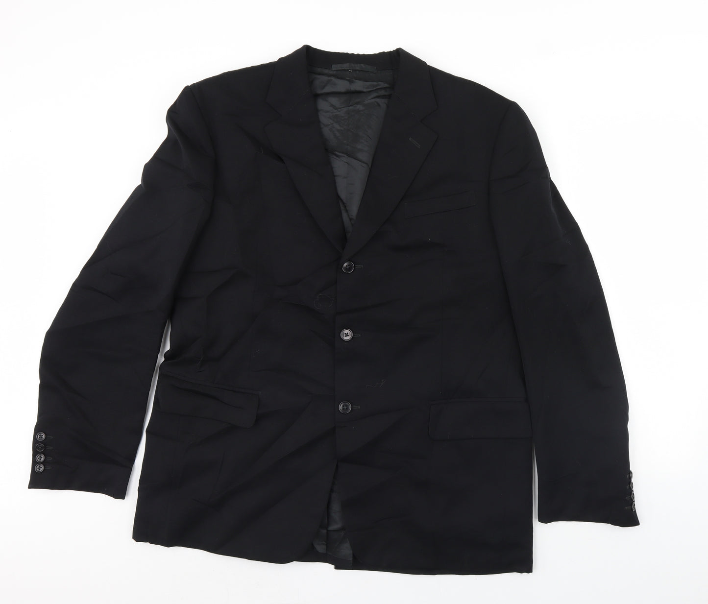 Preworn Mens Black   Jacket Blazer Size 42  - Shoulder Pads