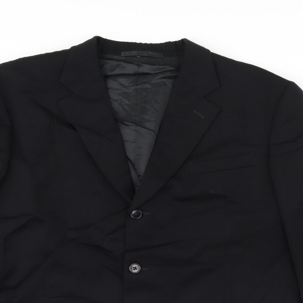 Preworn Mens Black   Jacket Blazer Size 42  - Shoulder Pads