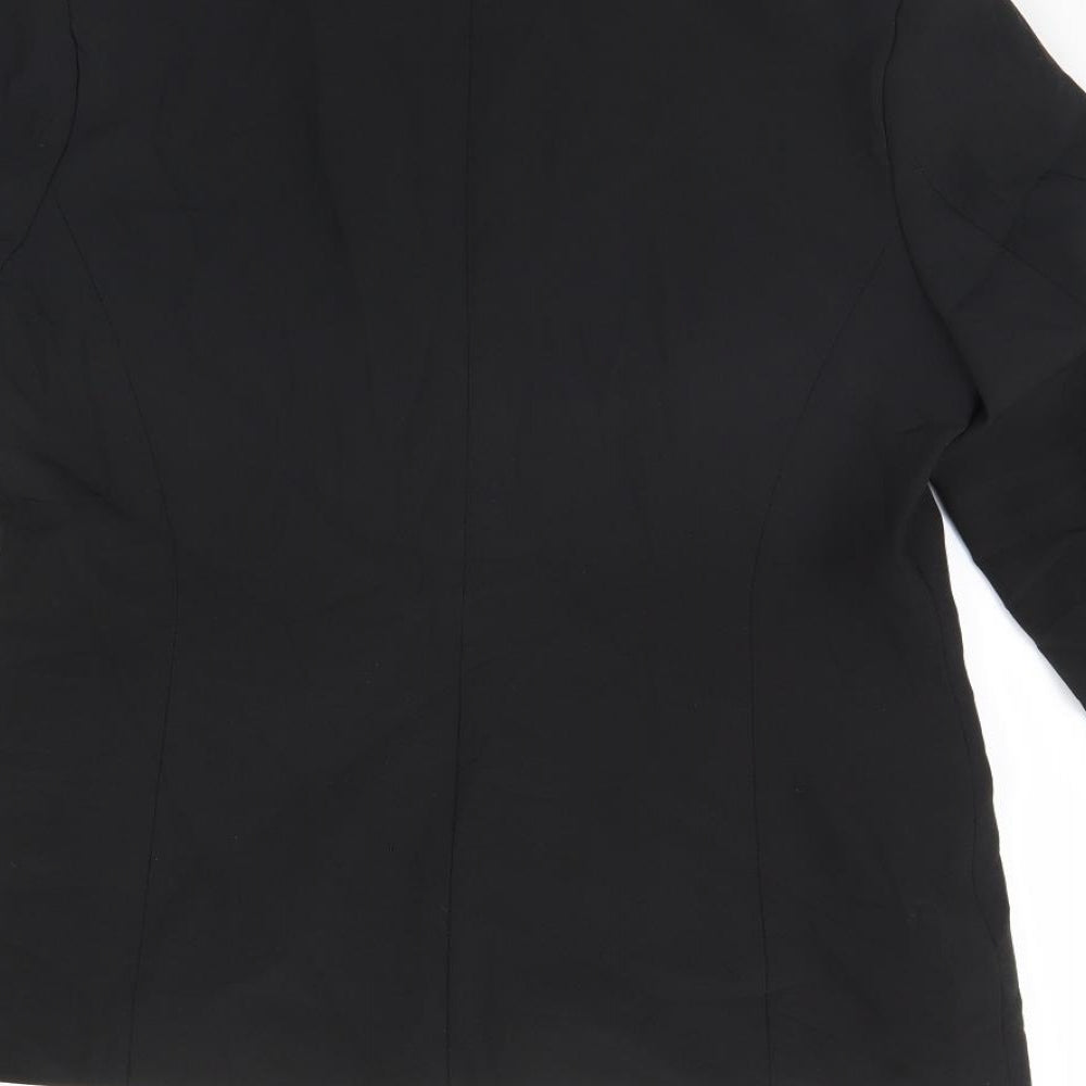 Tuchuzy Womens Black   Jacket Blazer Size 14  - Shoulder Pads