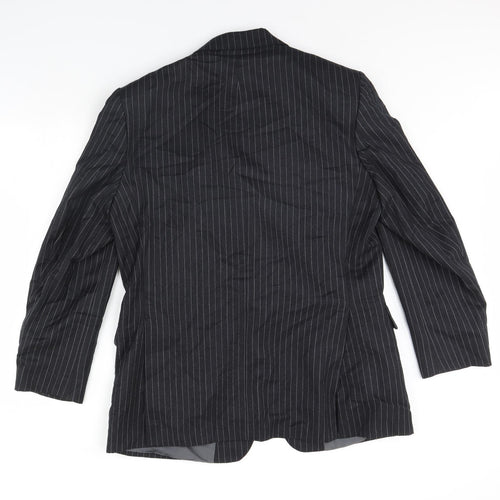 Oaks Mens Grey Striped  Jacket Blazer Size 42  - Shoulder Pads