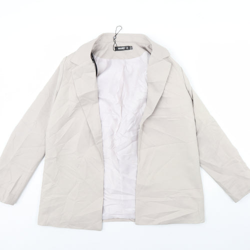 Missguided Womens Ivory   Jacket Blazer Size 12  - Shoulder Pads