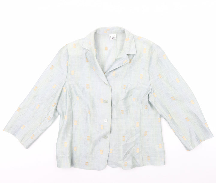 Libra Womens Green Polka Dot Jacket Blazer Size 16