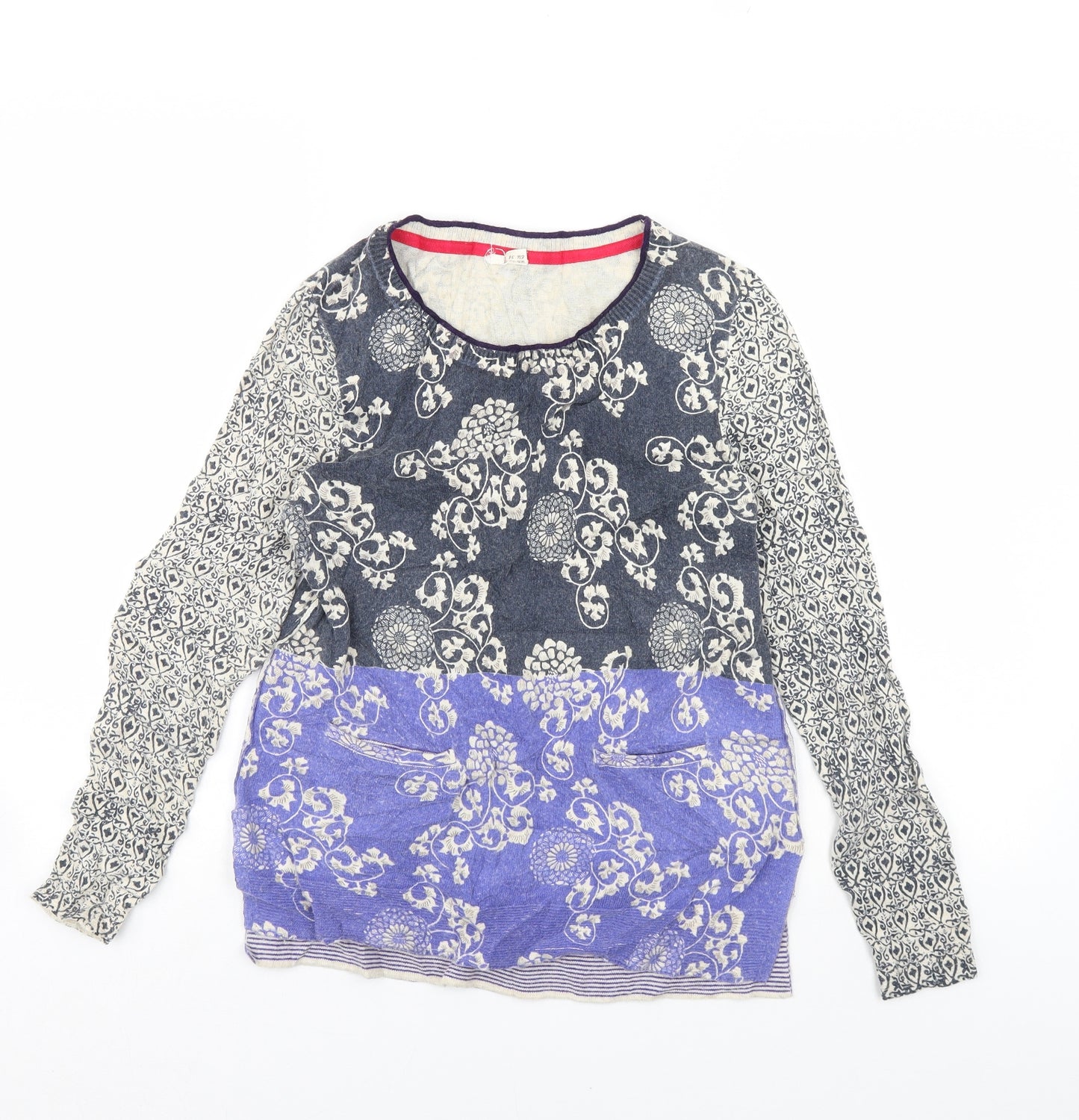 Preworn Womens Blue Fair Isle  Pullover Jumper Size 10