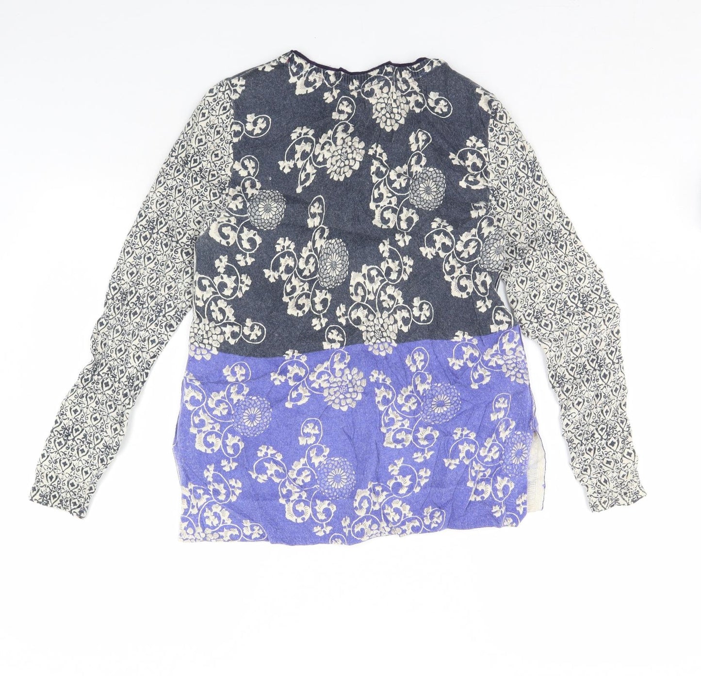 Preworn Womens Blue Fair Isle  Pullover Jumper Size 10