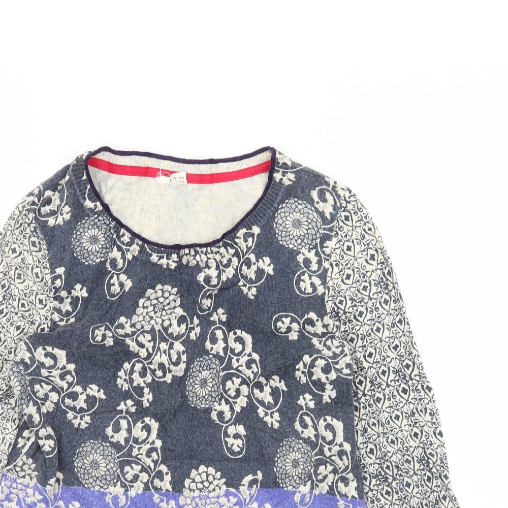 Preworn Womens Blue Fair Isle  Pullover Jumper Size 10