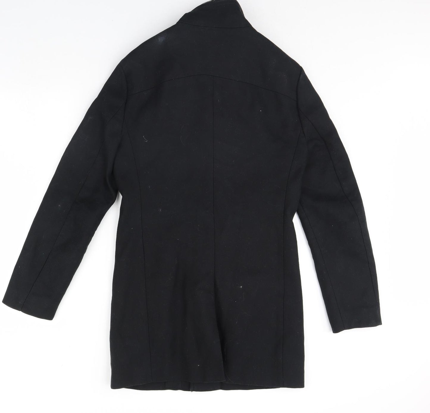 Zara Mens Black   Overcoat Coat Size S