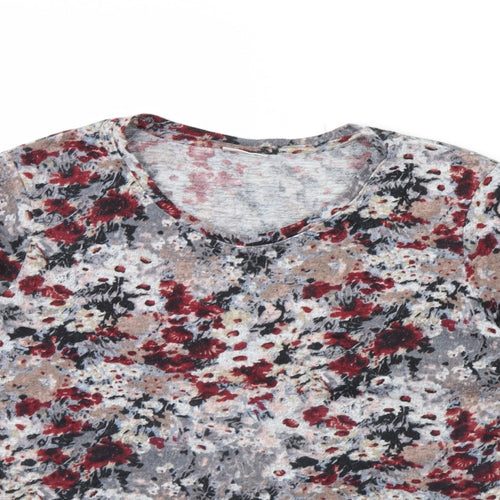 Damart Womens Grey Floral  Pullover Jumper Size 14