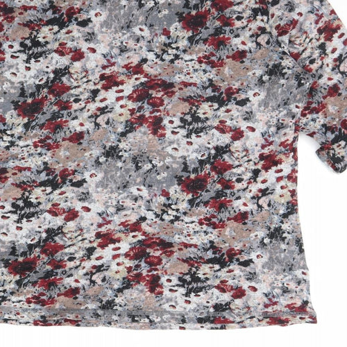 Damart Womens Grey Floral  Pullover Jumper Size 14