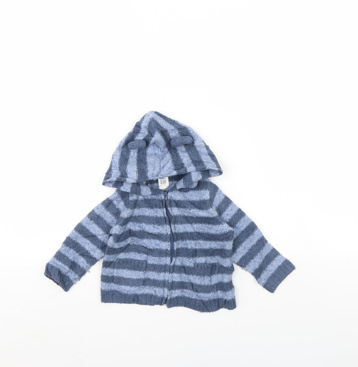 Gap Baby Blue Striped Jacket Size 6-9 Months
