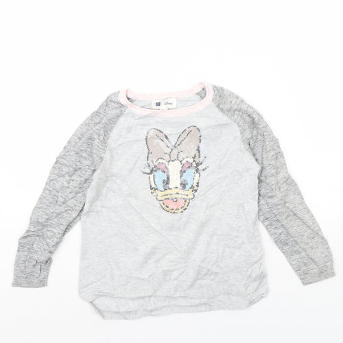 Gap Girls Grey   Pullover Jumper Size S  - Daisy duck