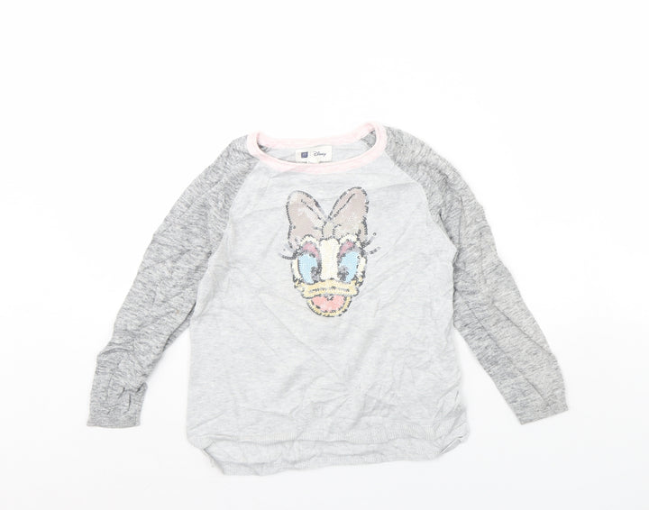 Gap Girls Grey   Pullover Jumper Size S  - Daisy duck