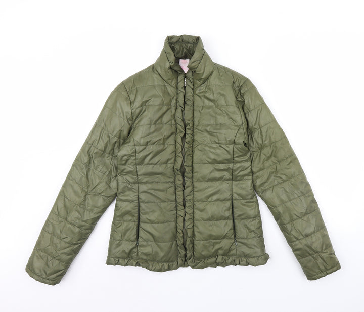 Preworn Girls Green   Rain Coat Coat Size 14 Years