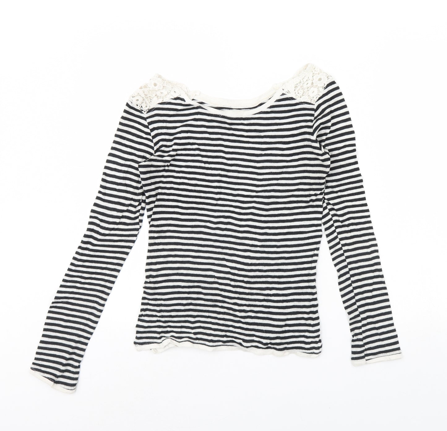 Bershka Womens Blue Striped  Pullover Jumper Size M