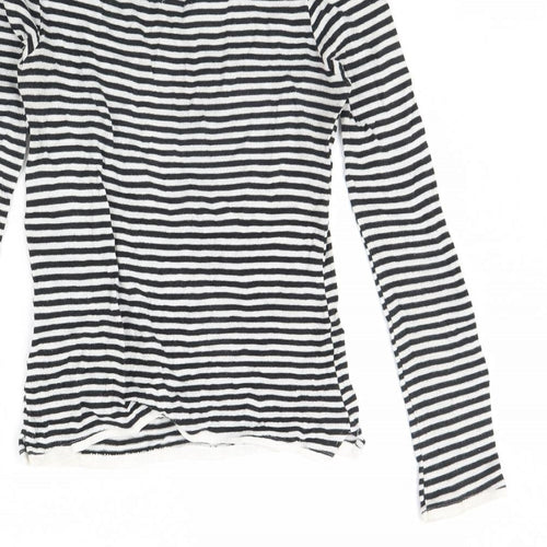 Bershka Womens Blue Striped  Pullover Jumper Size M