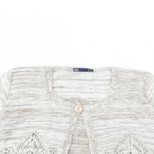 Isle Womens Beige Striped  Jacket  Size S