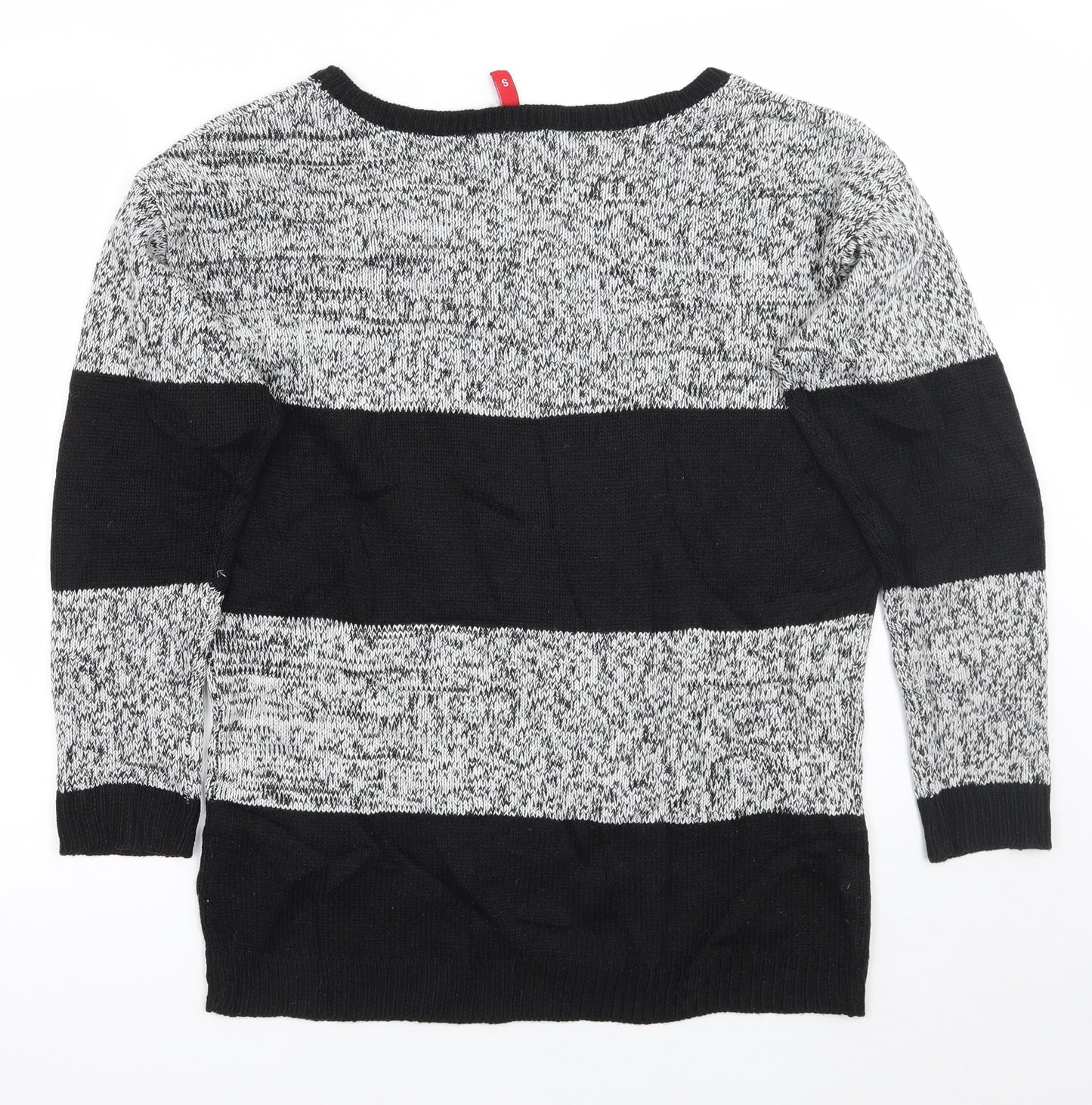 H&M Womens Black Striped  Pullover Jumper Size S