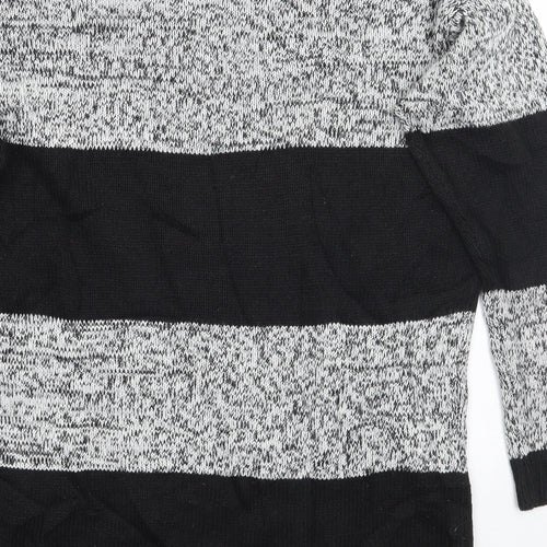 H&M Womens Black Striped  Pullover Jumper Size S